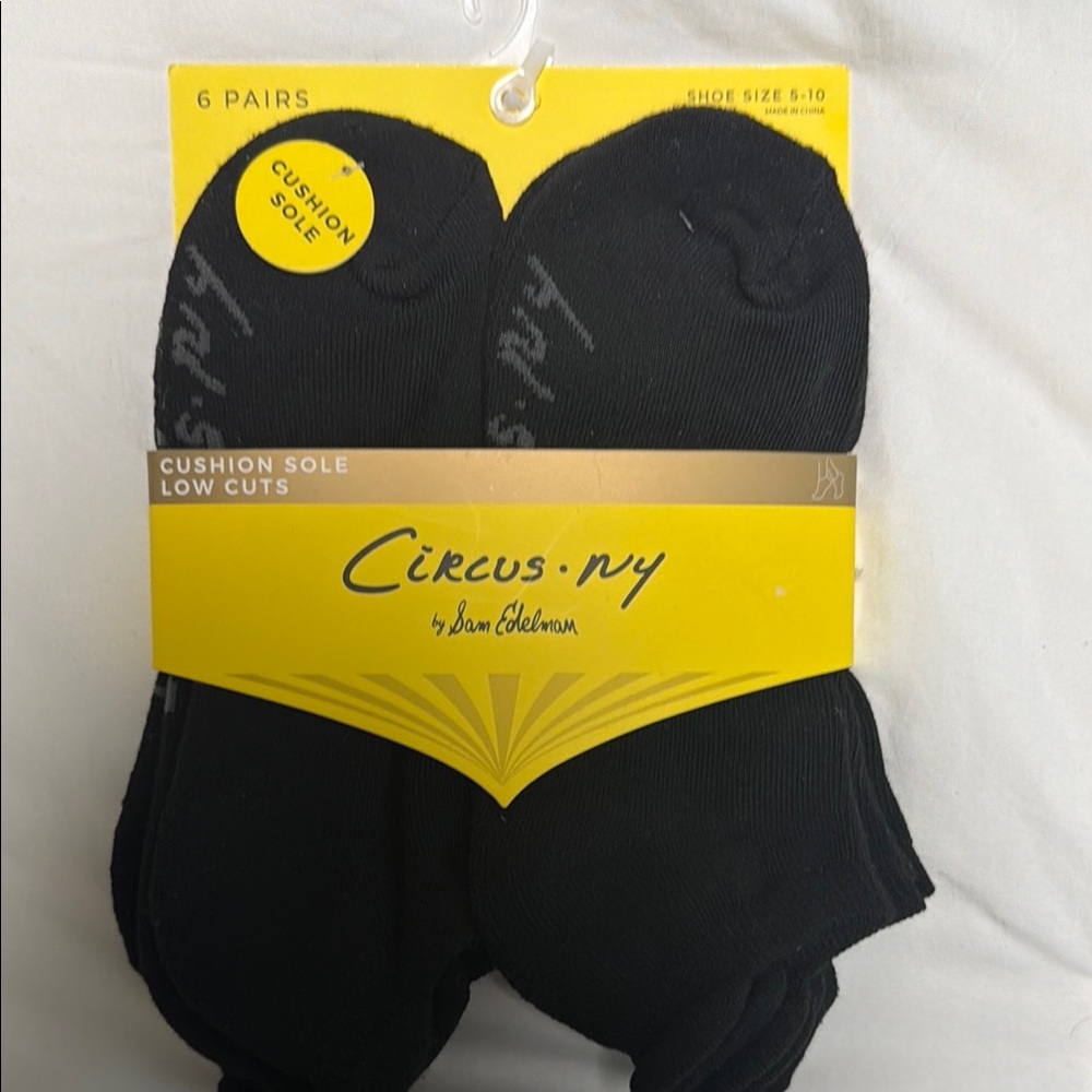 Circus by Sam Edelman Men’s Black Cushion Sole Low Cut Socks - 6 Pack